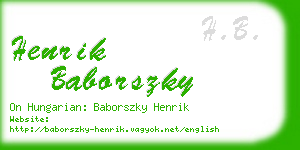 henrik baborszky business card